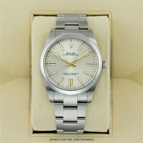 silver rolex watch men|rolex oyster perpetual 41mm silver.